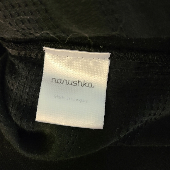 Nanushka Semi-Sheer Panel Long Sleeve Black Top - Picture 6 of 7